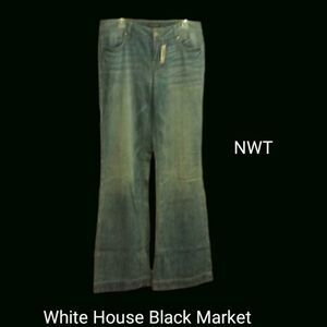 #WhiteHouseBlackMarket flare leg blue jeans size 10R NWT